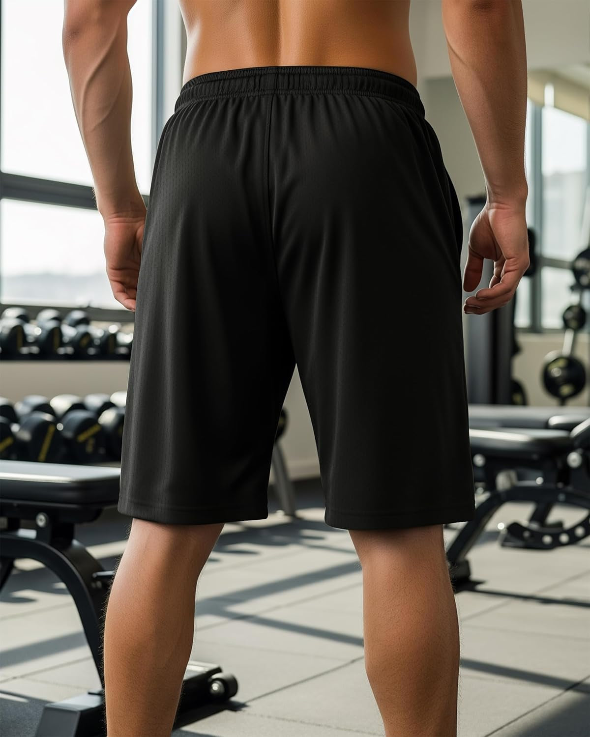 Mens Athletic Shorts 2 Pack Quick Dry Lightweight Running Workout Gym Shorts with Pockets