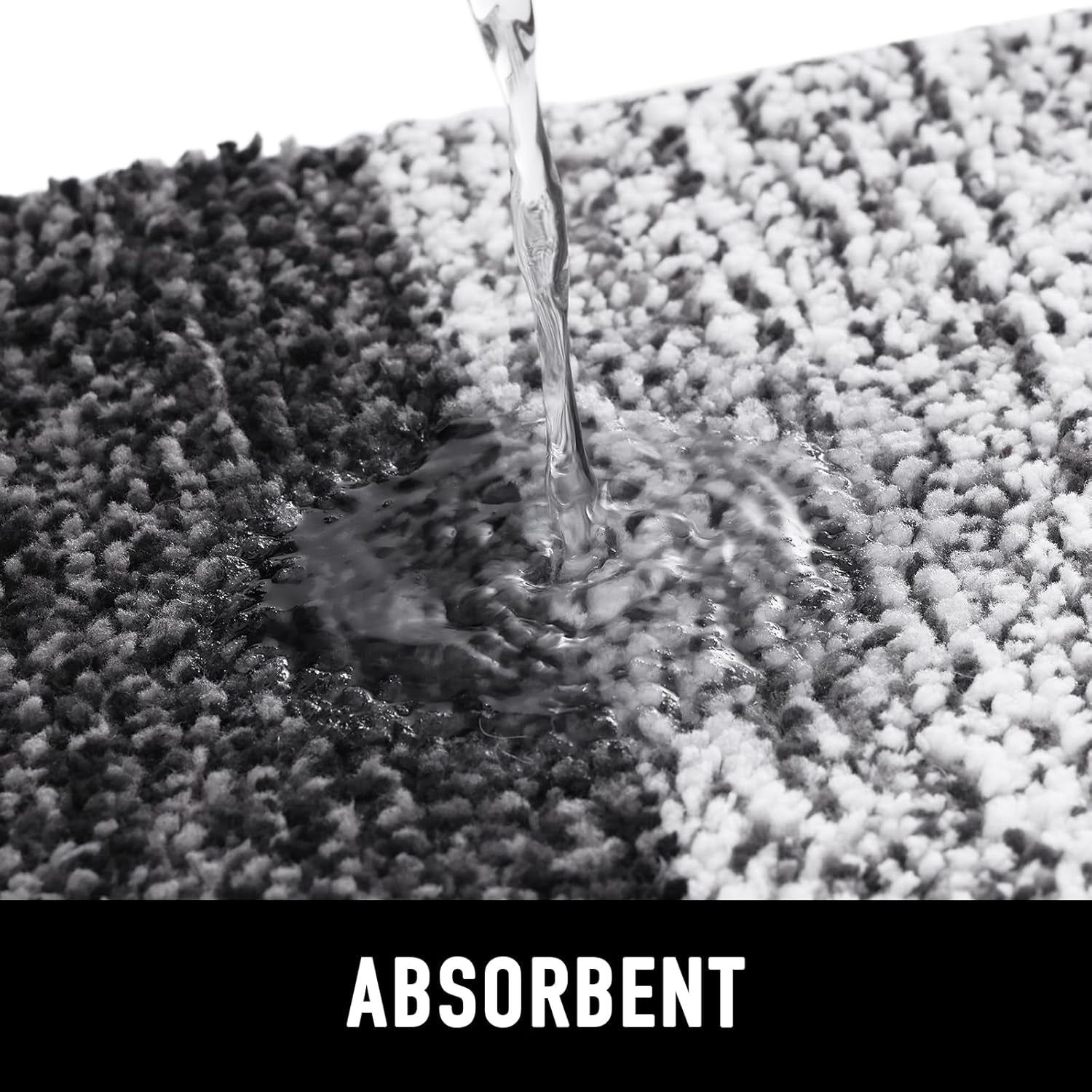 Dog Door Mat for Muddy Paws 2 Piece Set, Chenille (Grey 30X20) and Striped Design (Grey 30X20) Doormat for Front Indoor Entrance