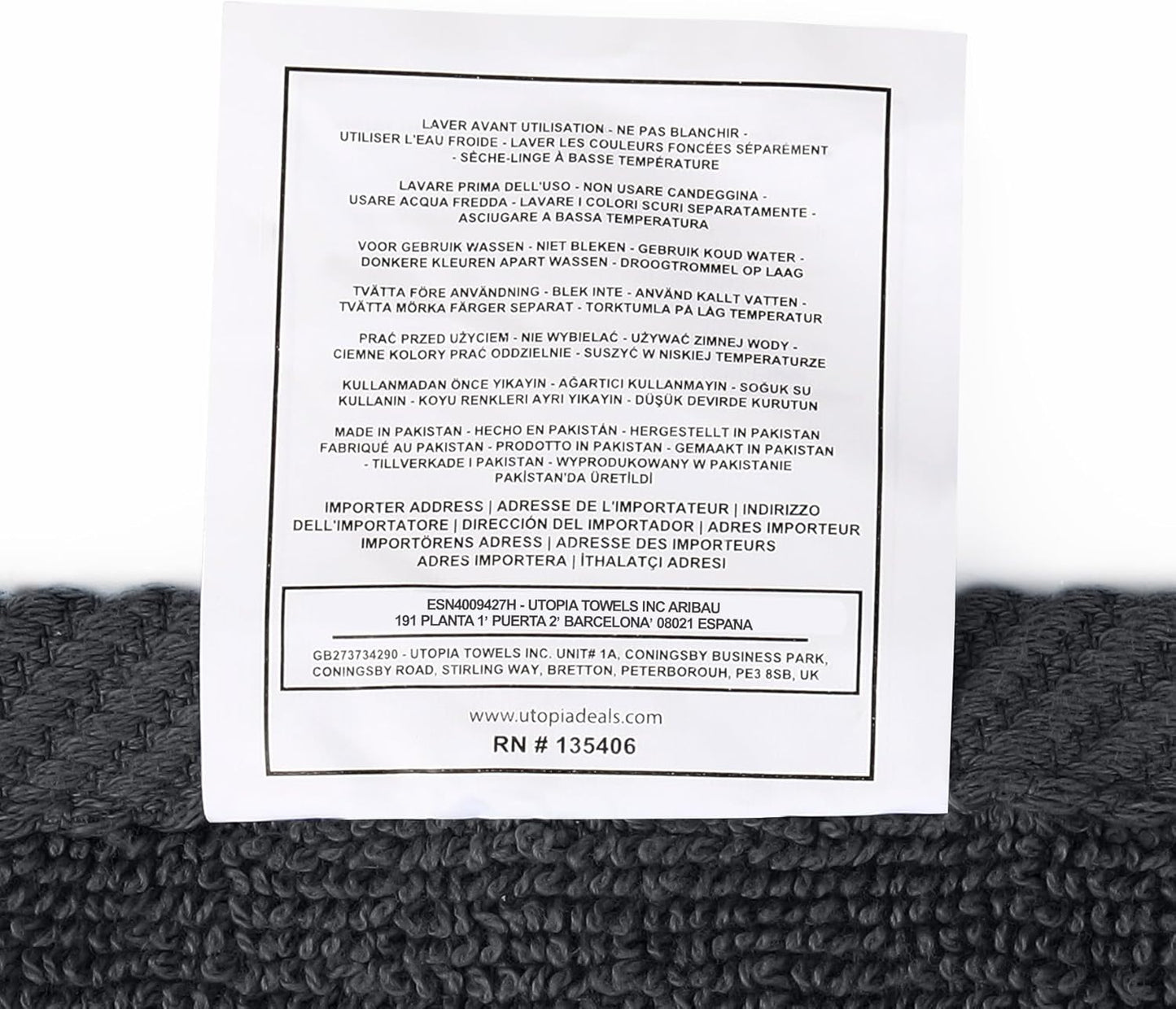 12 Pack Premium Wash Cloths Set, 12 by 12 Inches, 100% Cotton Ring Spun, Highly Absorbent and Soft Feel Washcloths for Bathroom, Spa, Gym, and Face, Grey