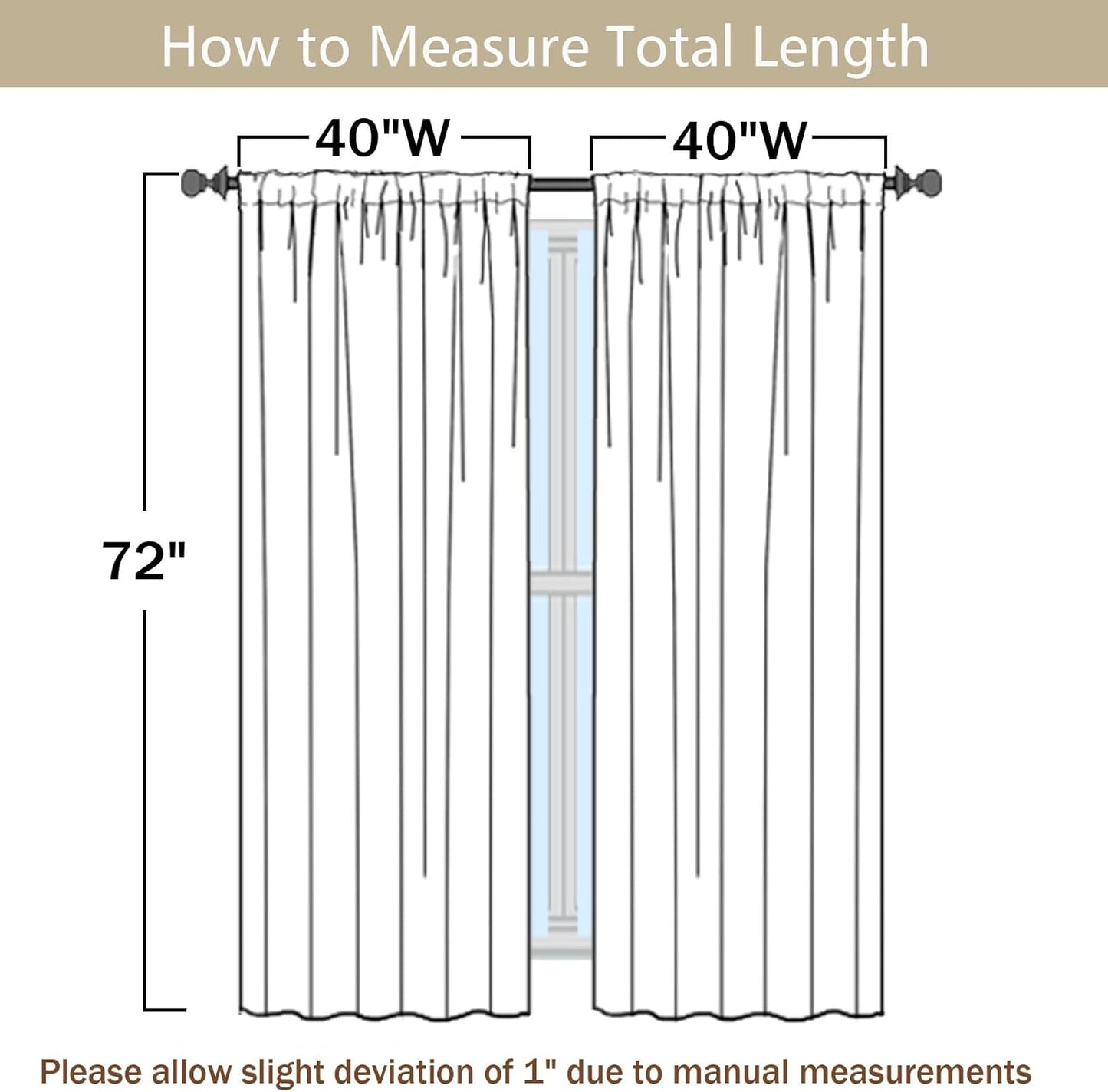 Chenille Black Curtains 72 Inch Length 2 Panels, Light Filtering Luxury Window Curtains, Back Tab Privacy Soft Velvet Window Curtain Drapes for Bedroom Living Room, 40" Wx72 L