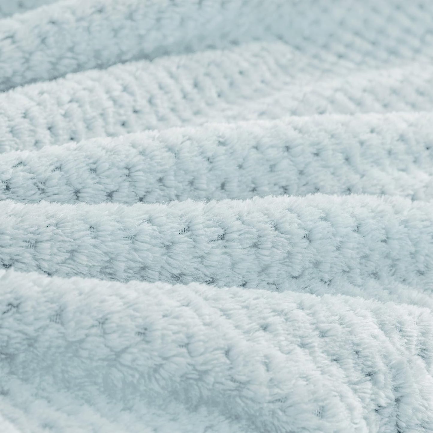 Travel Blanket with Bag, Ultra-Soft Jacquard Fleece Blanket with Luggage Sleeve & Backpack Clip, Airplane Blanket Travel Essentials, Blue