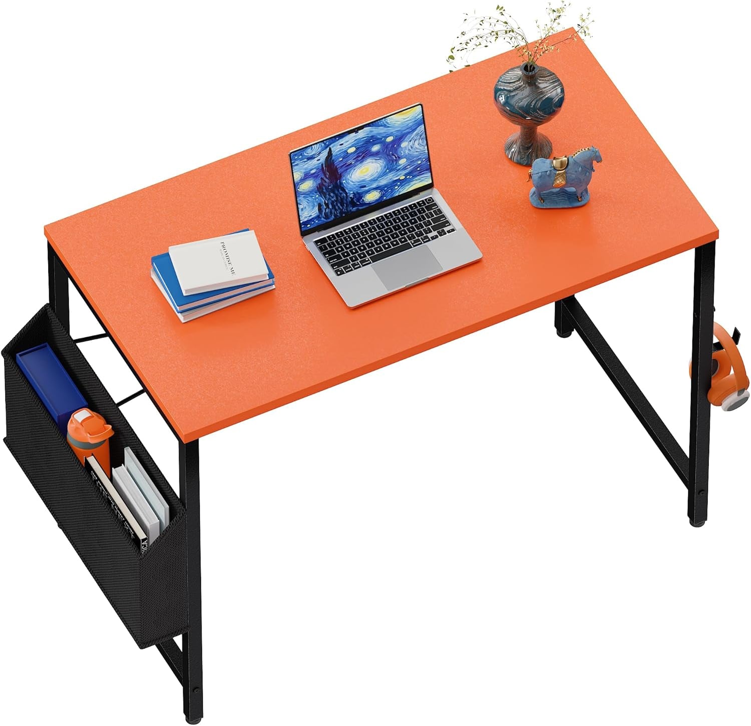 32 Inch Computer Desk for Small Spaces with Storage Bag, Home Office Work Desk with Headphone Hook, Small Office Desk Study Writing Table
