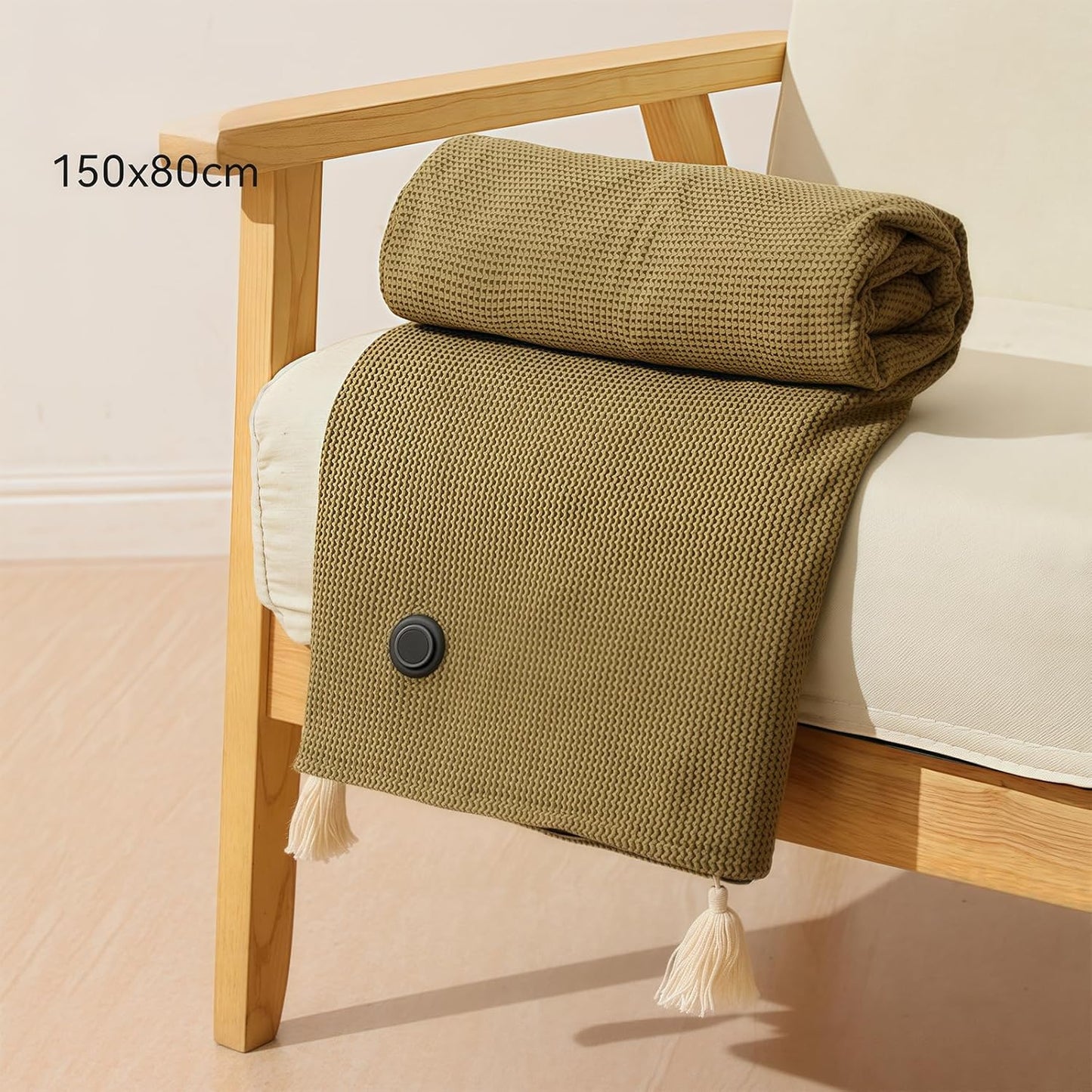 Portable USB Heating Blanket Shawl,Women'S Heating Shawl, Outdoor Wearable Wireless Electric Blanket,3 Levels Heat,Usb Heating Blanket Shawl (Green)