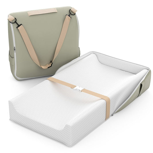 Portable Baby Changing Pad with Waterproof Lining and Convertible Backpack Design, Featuring Leather Surface and Cotton Pads for Dresser Top Use