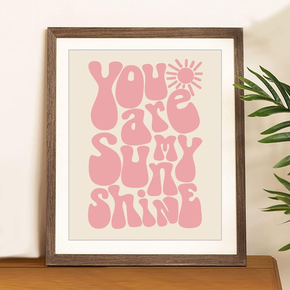 You Are My Sunshine, Girls Room Decor, Kids Room Decor, Nursery Print, Kids Bedroom, Boho Wall Art, Kids Boho Room, Pink, Unframed (11X14 INCH)