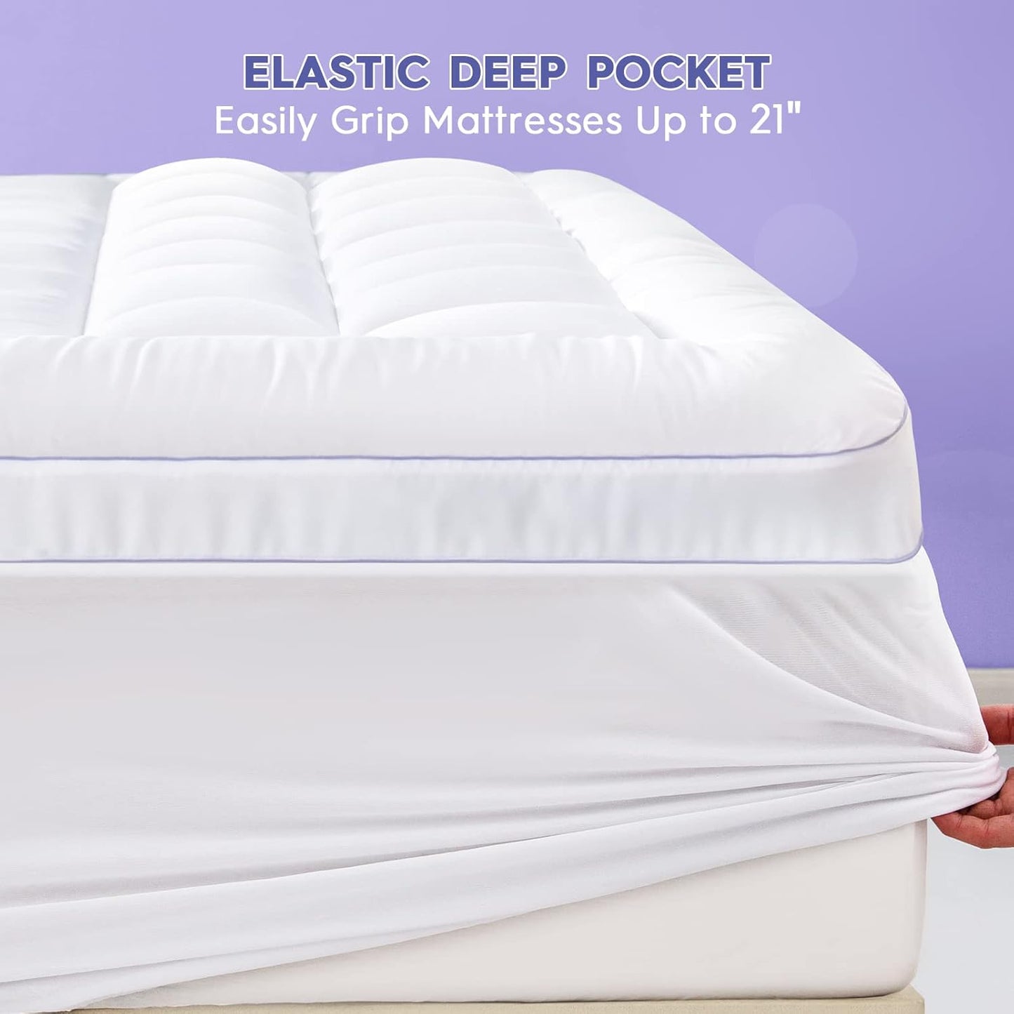 Twin XL Dual Layer 3 Inch Memory Foam Mattress Topper for College Dorm Room, 2 Inch Memory Foam plus 1 Inch Soft Extra Long Pillowtop Mattress Pad Cover, Thick Bed Topper for Back Pain