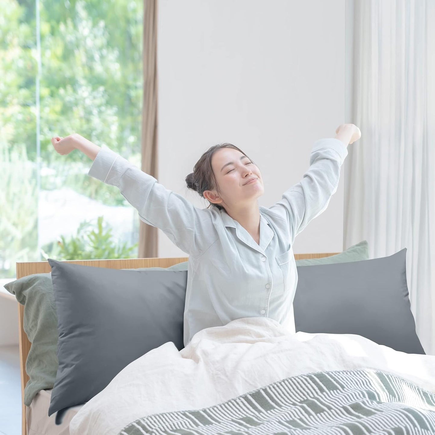 Full Body Pillow for Adults (Grey, 20 X 54 Inch), Long Pillow Insert for Sleeping, Ideal for Side Sleepers