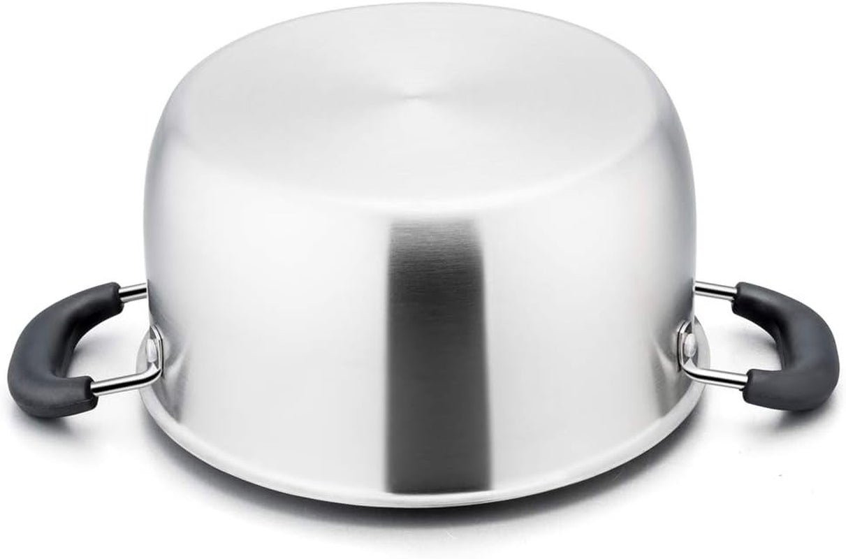 Stockpot with Lid, Stainless Steel Cooking Stock Pot for Soup, Heat-Proof Double Handles with Visible Lid, Dishwasher Safe & Healthy, 4 Qt