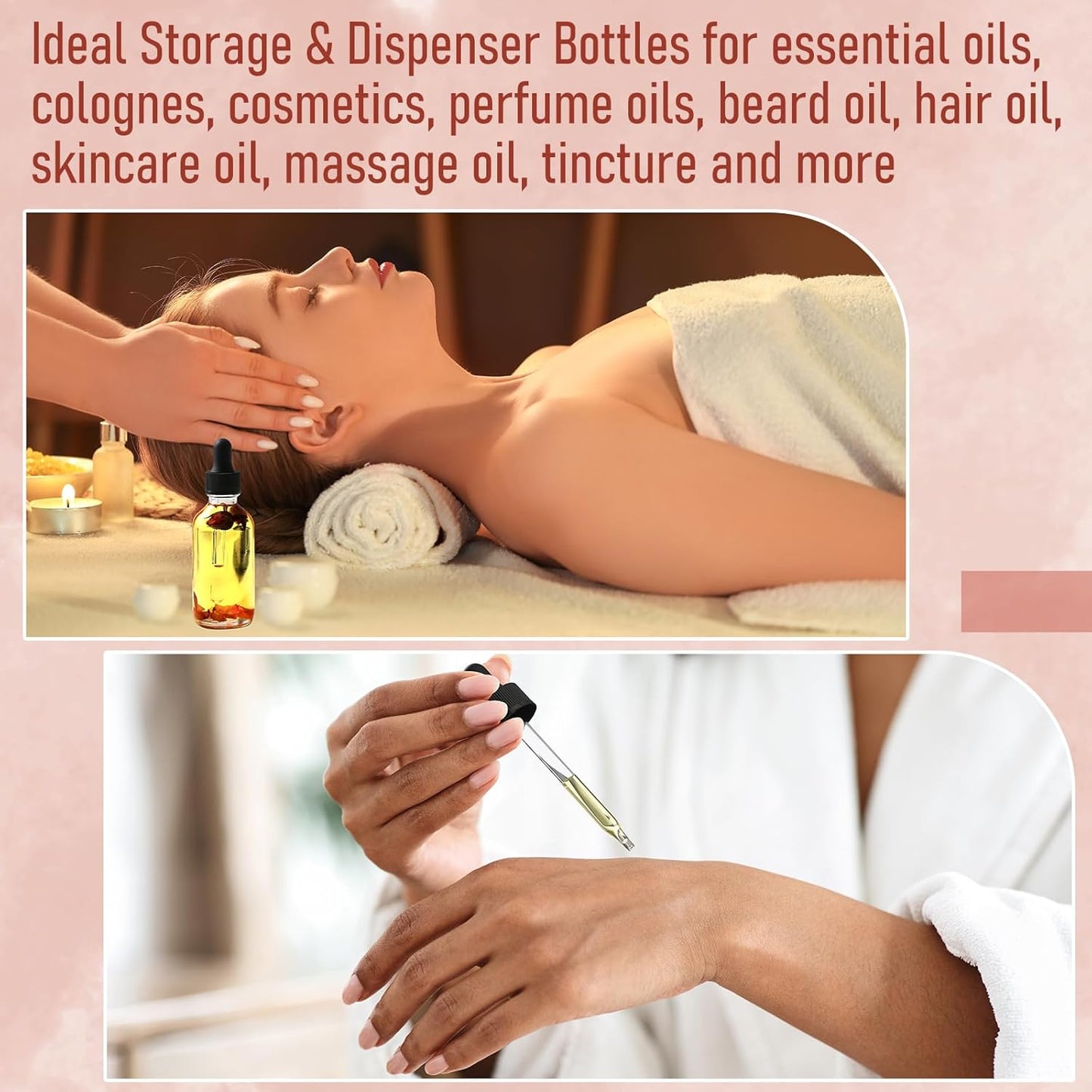 4 Pcs, 2 Oz Clear Eye Dropper Bottles with 1 Stainless Steel Funnels & 4 Labels - Black Caps 60Ml Thick Glass Tincture Bottles - Leakproof Essential Oils Bottles for Health, Personal Care & Beauty