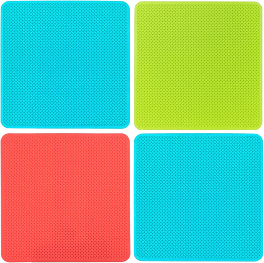 Set of 4 Non-Slip Silicone Rubber Jar Opener Gripper Pads for Seniors and Individuals with Arthritis - Versatile Lid Openers