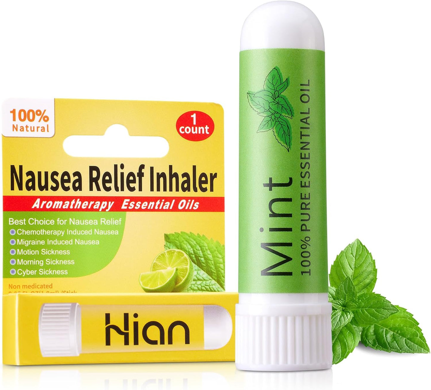Nausea Relief Inhaler-Mint, 100% Natural Essential Oils Inhalers