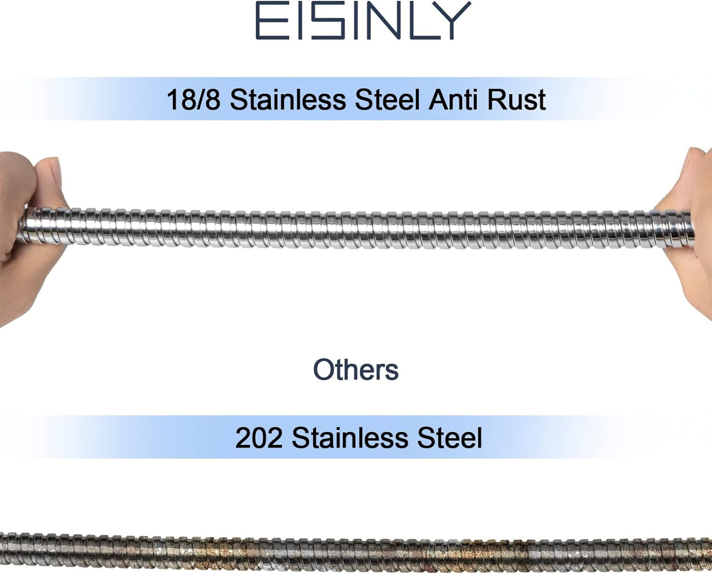Shower Hose, 79 Inches Extra Long Stainless Steel Handheld Shower Head Hose with Brass Insert and Nut, Flexible, Chrome