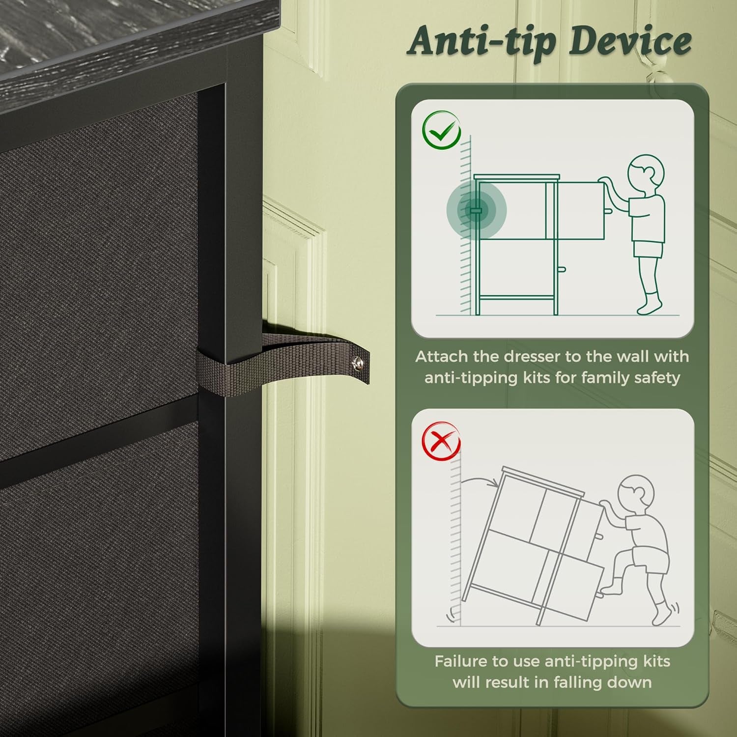 63-Inch Black Dresser and Entertainment Center with 9 Drawers, Suitable for 55 to 70 Inch TVs, Ideal for Bedroom and Closet Storage