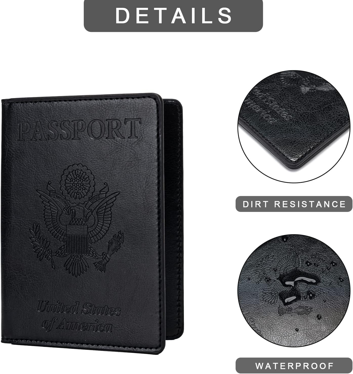 Set of 2 Ultra-Slim PU Leather Passport Holders for Men and Women