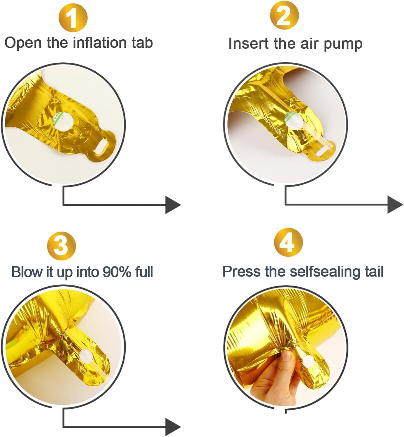 Gold Number 3 Balloon 40 Inch, 3 Balloon Number, 3Rd Birthday Decorations, Gold Party Supplies for Boys Girls