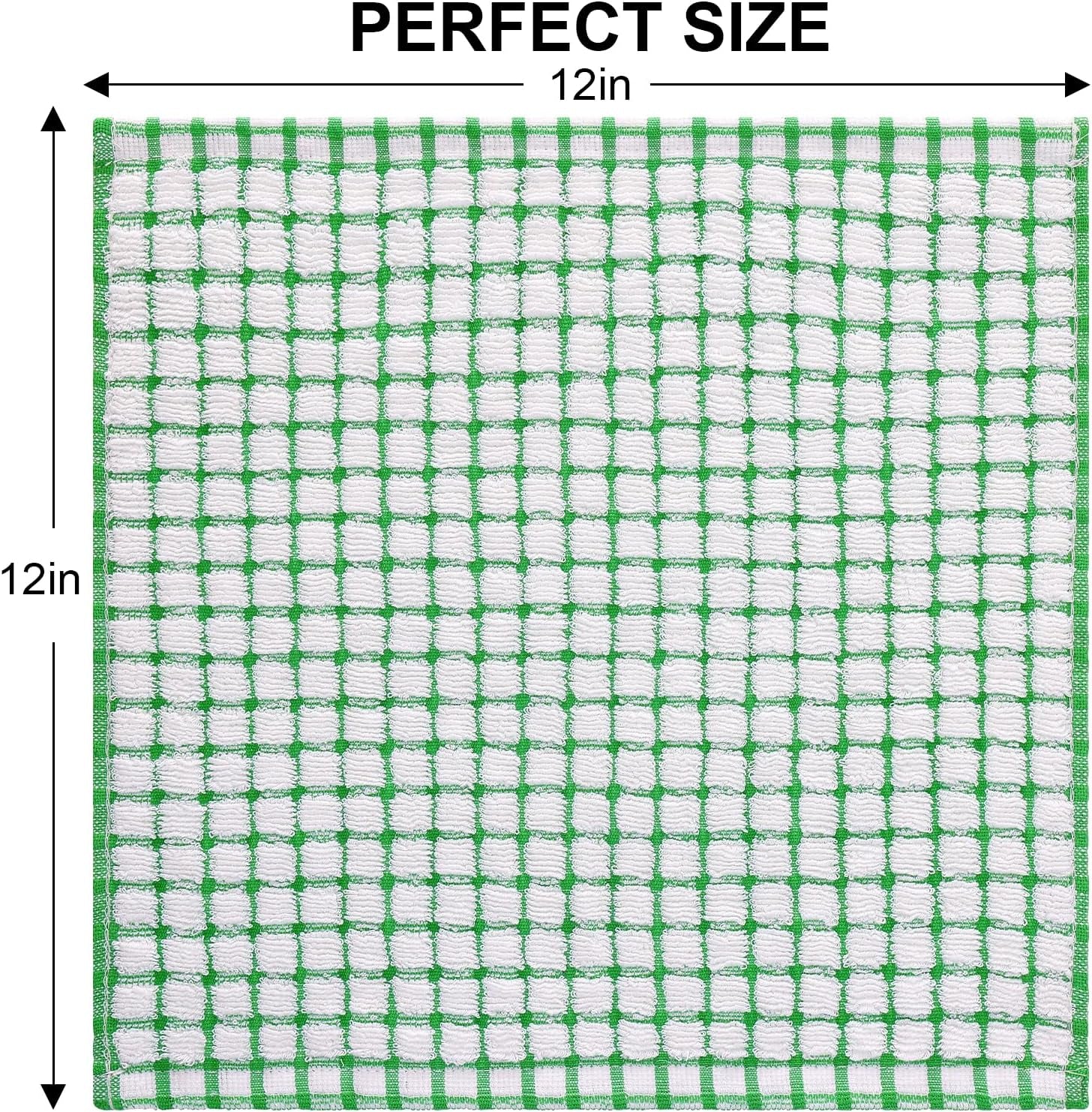 Cotton 8 Pack Terry Kitchen Dish Cloths, 12 X 12 Inches Super Soft and Absorbent Dish Rags, Quick Drying Dish Towels for Washing Dishes, Mixed Color