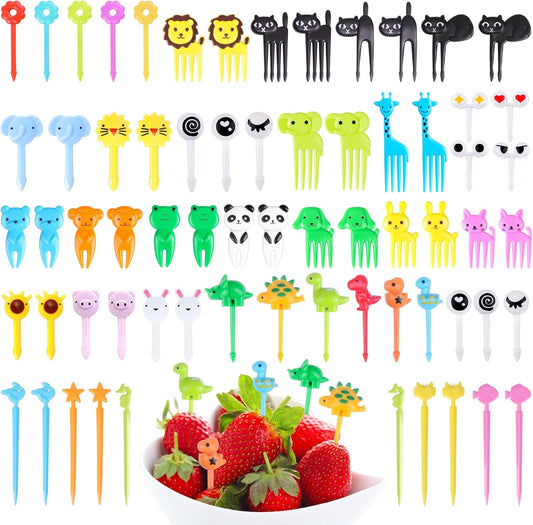 152PCS Animal Food Picks for Kids Lunch Accessories,  Fun Kids Food Picks for Picky Eaters, Reusable Fruit Toothpicks Toddler Food Pick, Cute Lunch Picks for Kids Bento Box Accessories