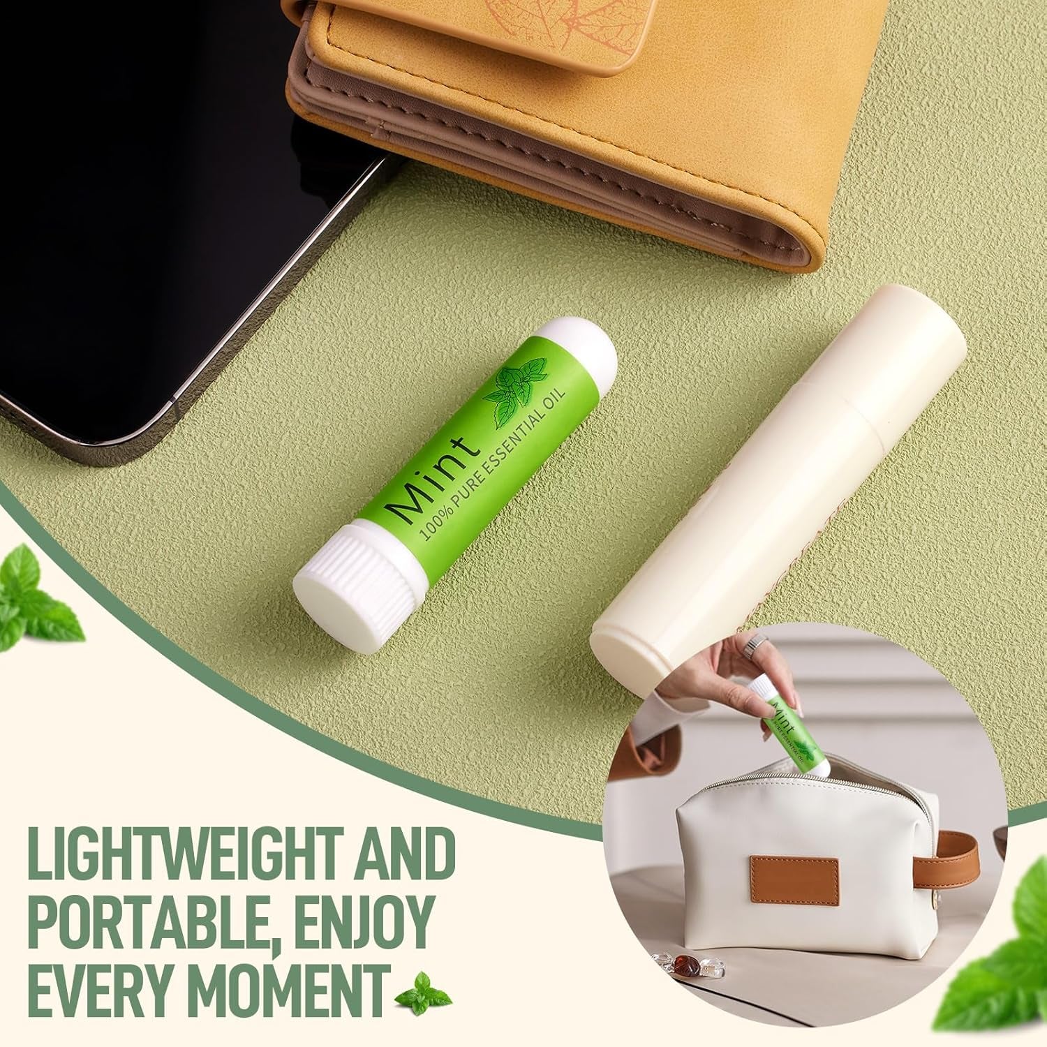 Nausea Relief Inhaler-Mint, 100% Natural Essential Oils Inhalers