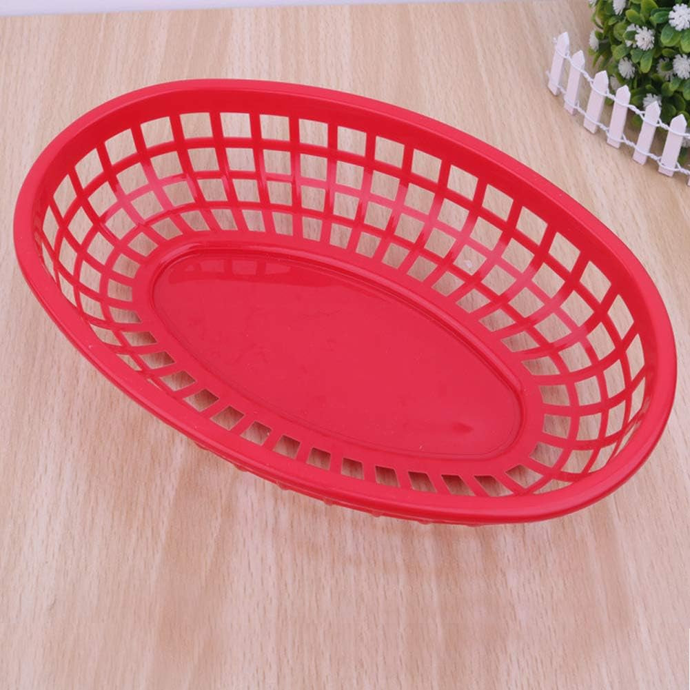 Retro Style Fast Food Basket (12Pk) and Checkered Deli Liner (100 Pk) Combo. Fast Food Basket Are Dishwasher Safe. Disposable Deli Paper Squares for Easy Cleanup (Red)