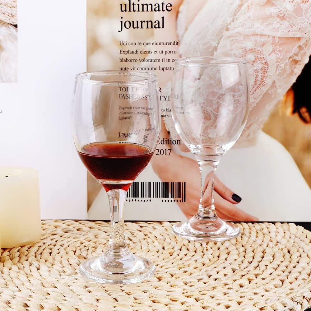 HEIGHT 5.6 Inches 120ML 4 Ounce - Set of 24 Classic Small Red Wine Glasses Durable Clear White Lead-Free Glass Cup for Party (Glass, 24Pcs4Oz)