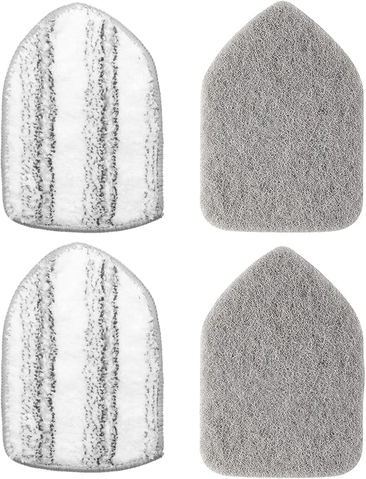 Scouring Pads Microfiber Cloth Refill 4 Pack, for  Tile and Bathtub Scrubber Brush Heavy Duty Scrubbing Sponge Scratch Free Reusable for Cleaning Bathroom Kitchen Walls Tub Tiles Sink