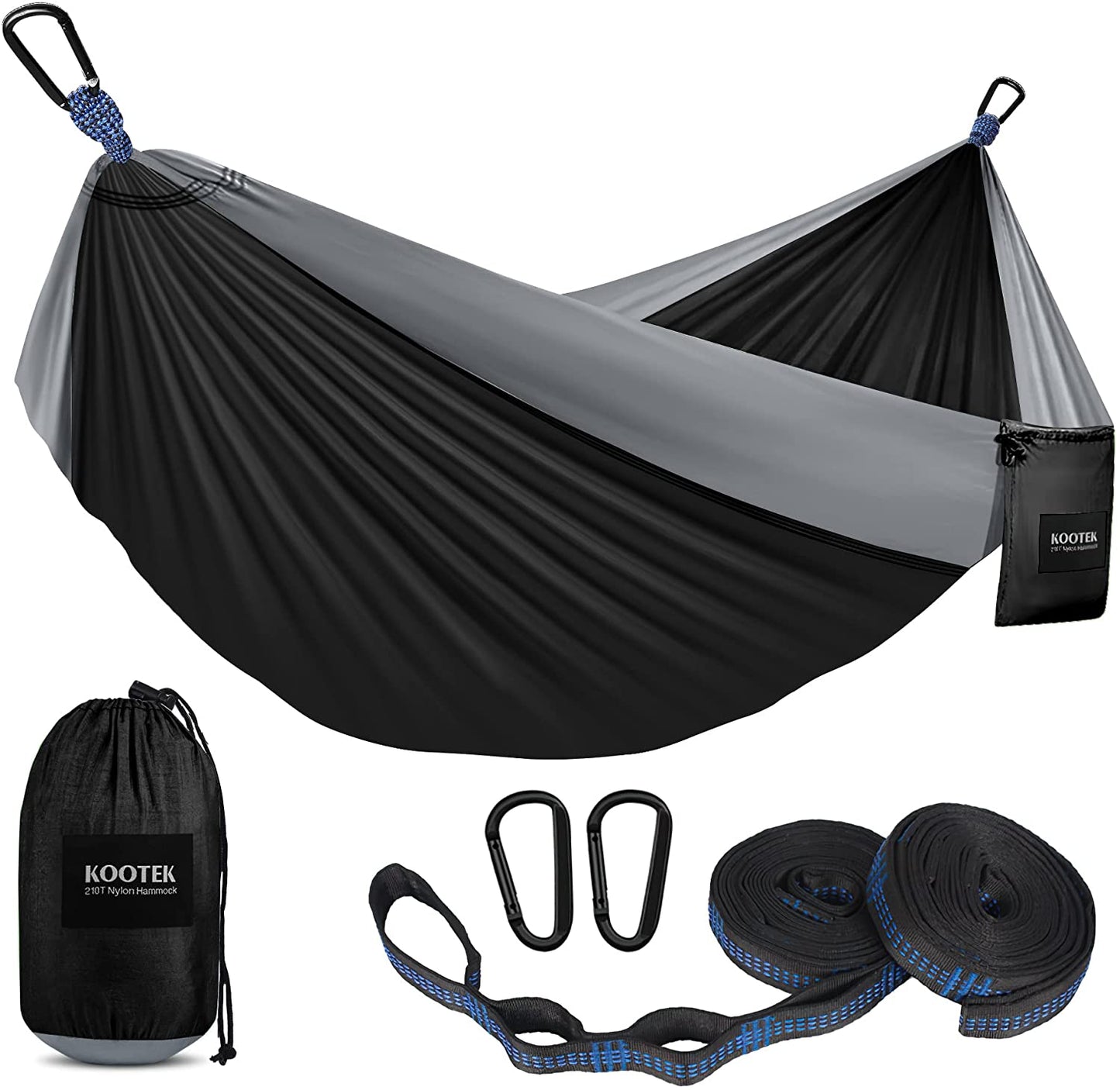 Camping Hammock 500 Lbs Capacity, Portable Hammocks with Tree Straps & Attached Carry Bag, Camping Essentials Gear, Perfect for outside Indoor Hiking Beach Backpack Travel