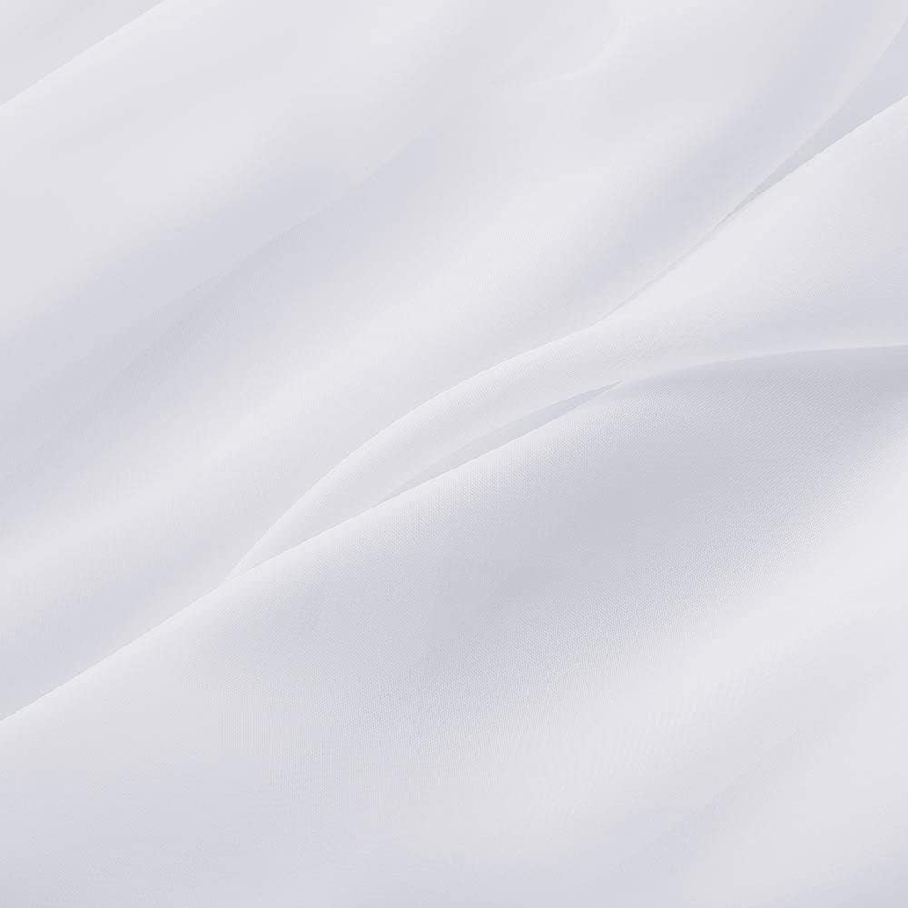 Window Valance Half Sheer Curtains Rod Pocket Voile Drapes Extra Wide for Small Window Kitchen Cafe One Panel 60 X 18 Inch White