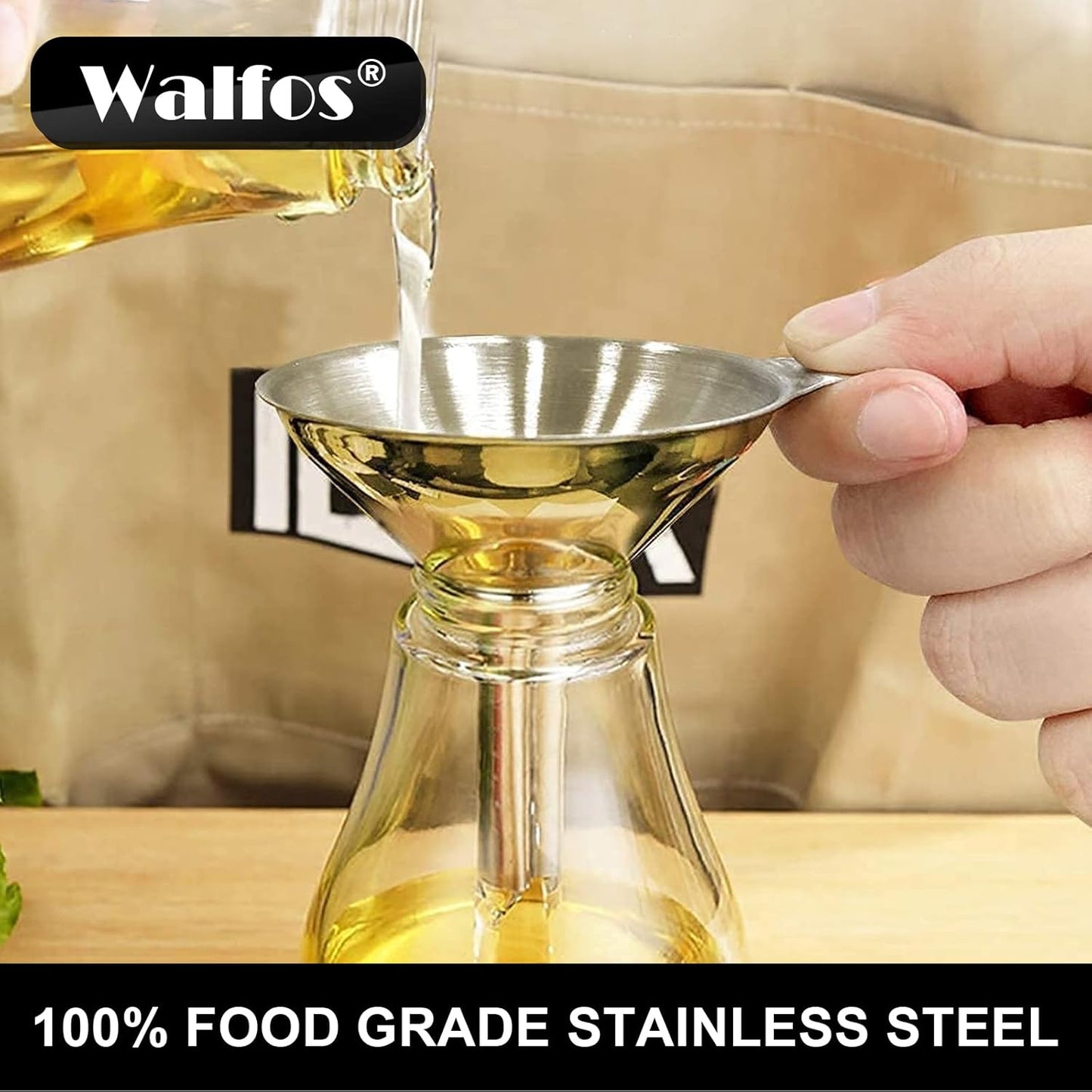Mini Stainless Steel Funnels, Multi-Use Small Kitchen Funnel Set, for Transferring Liquid, Fluid, Essential Oils, Powder,Tiny Spices,Long-Lasting and Dishwasher Safe (3 In、2.2 In、1.7In)