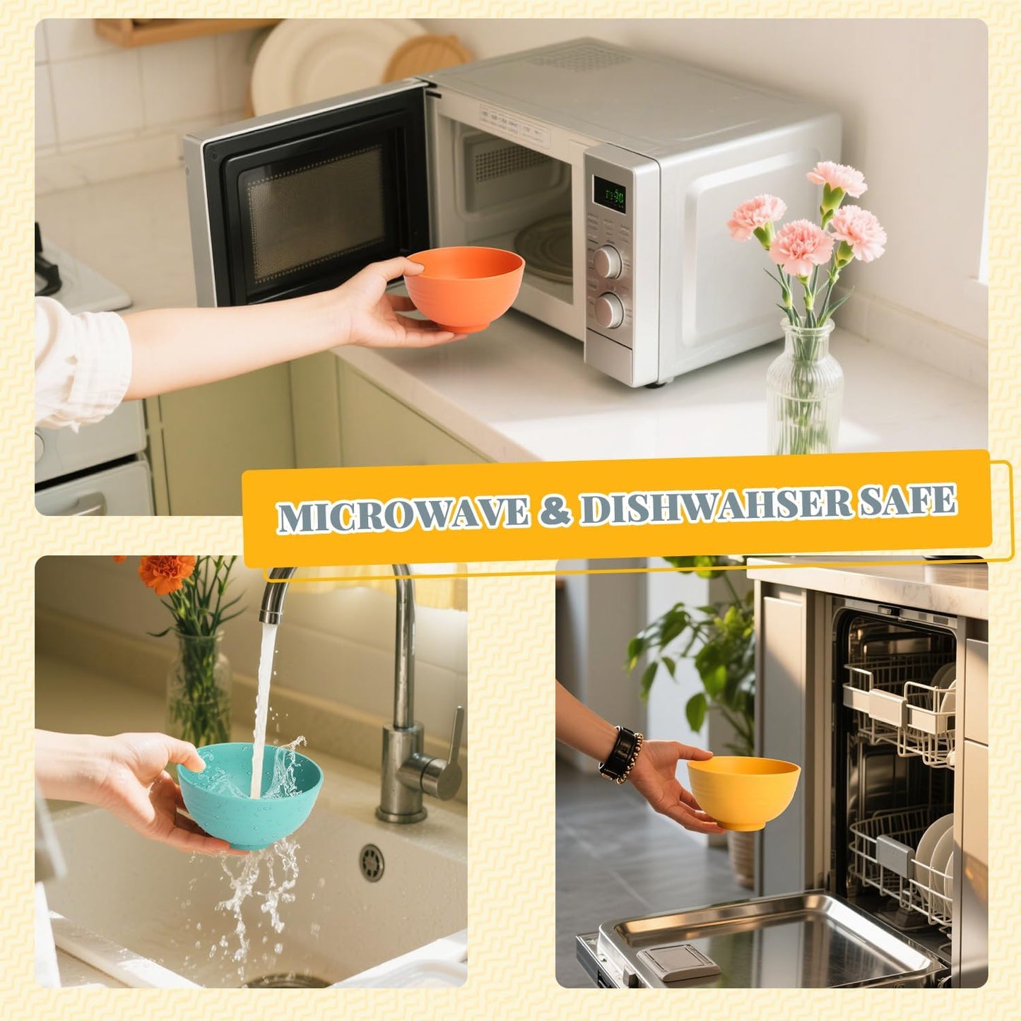 Wheat Straw Small Bowls Set of 8 - Unbreakable 10 OZ Mini Bowls for Kitchen, Microwave and Dishwasher Safe, Ideal for Snacks, Ice Cream, Yogurt, and Portion Control - Multi-Color, Matte Finish