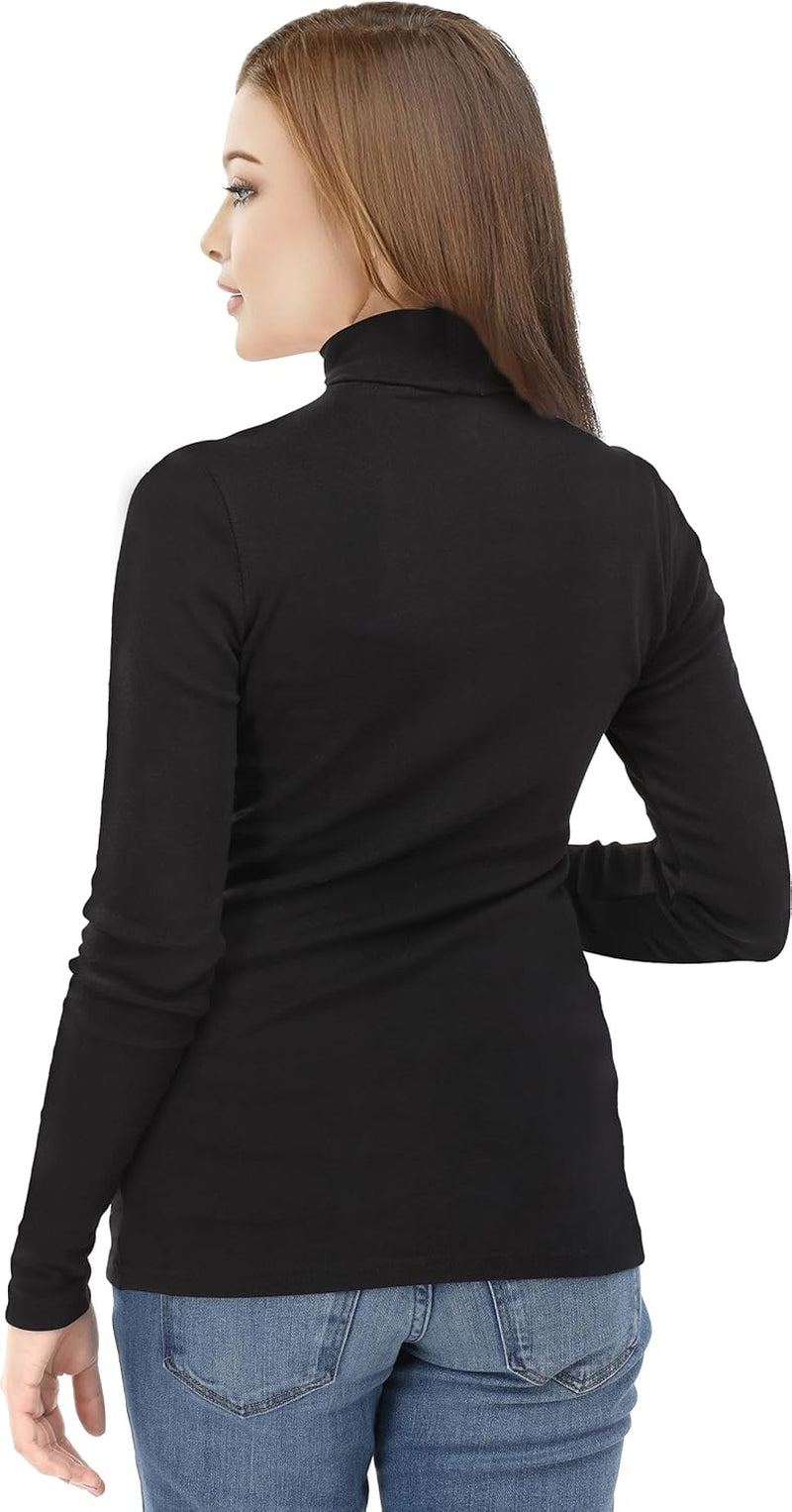 Women'S Turtleneck Long Sleeve Shirt Slim Fit Thermal Base Layer Tops