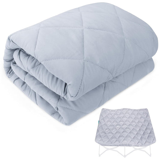 Sheet for Regalo My Cot Portable Toddler Bed, Joovy Travel Cot (Sheet Only, Bed Not Included), Soft Padded Cover, Grey, 47''X47''