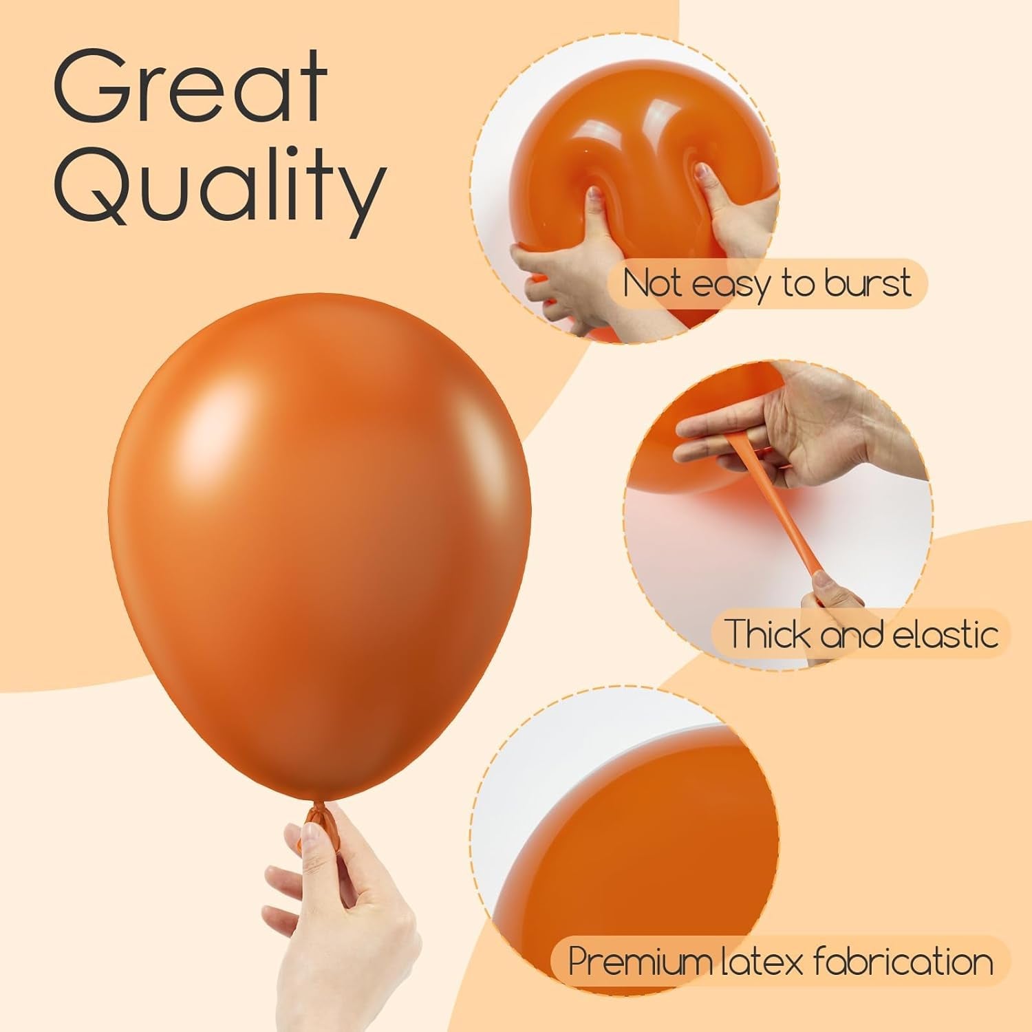 110Pcs Burnt Orange Balloons, 18 12 10 5 Inch Balloon Different Sizes Burnt Orange Balloon Garland for Baby Shower Birthday Party Decorations