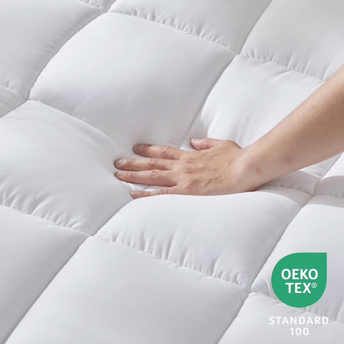 Queen Size Mattress Pad Pillow Top Cotton Cooling Mattress Topper 8-21" Deep Pocket Mattress Cover Quilted Fitted Cooling 450GSM Mattress Protector (60X80 Inch,White)