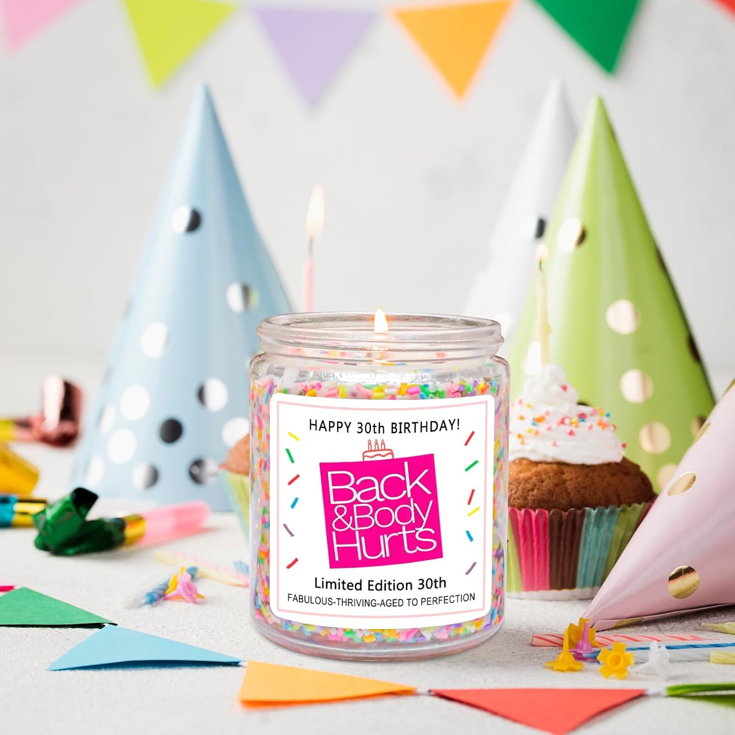 30Th Birthday Decorations Gifts for Her Him, Happy 30Th Birthday Candle Gift for Women Men, Funny 30 Years Old Ideas- Vanilla Candles