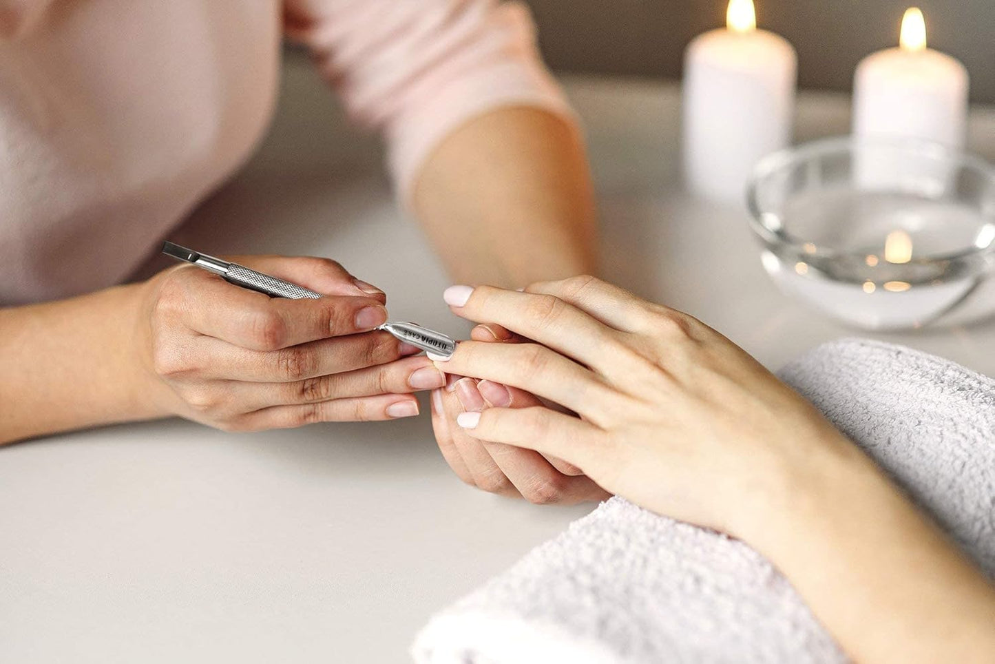 Cuticle Pusher Tool & Spoon Nail Cleaner, Professional Stainless Steel Cuticle Remover & Cutter, Durable Manicure & Pedicure Tool for Finger & Toenails, Silver
