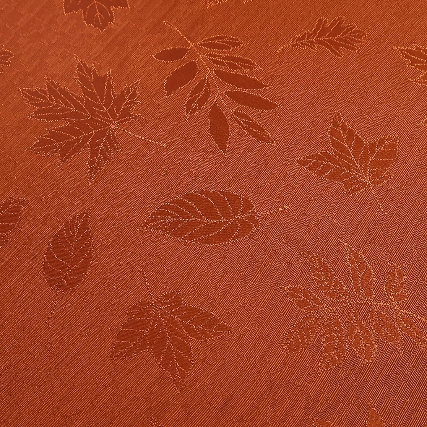 Fall Table Runner - 13X72 Inch Autumn Leaves Damask for Harvest Parties and Thanksgiving Dinner, Rust