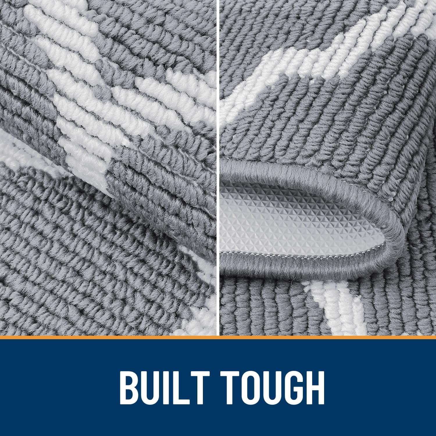 Indoor Door Mat, 30X17, Non-Slip Absorbent Resist Dirt Entrance Mat, Washable Low-Profile inside Floor Doormats for Entryway, Grey