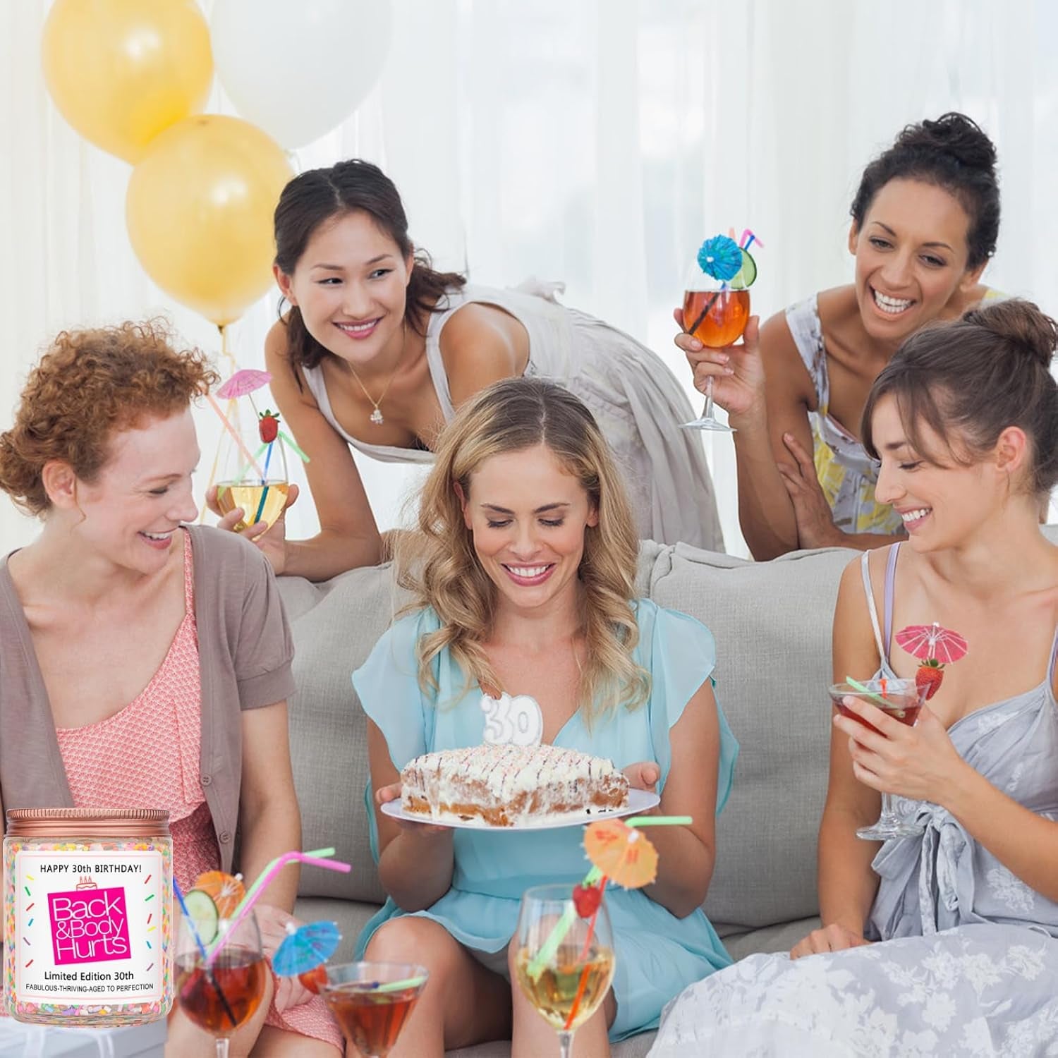 30Th Birthday Decorations Gifts for Her Him, Happy 30Th Birthday Candle Gift for Women Men, Funny 30 Years Old Ideas- Vanilla Candles