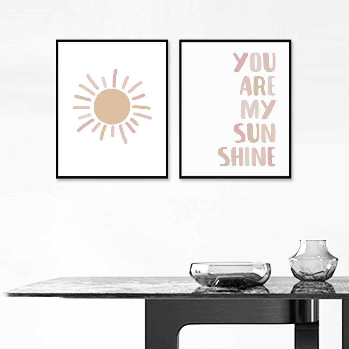 You Are My Sunshine, Set of 2 Prints, Kids Room Decor, Sunshine Wall Art, Nursery Decor, Nursery Room Wall Decor, Sunshine Decor, Bedroom Wall Art, UNFRAMED (11X14 INCH)