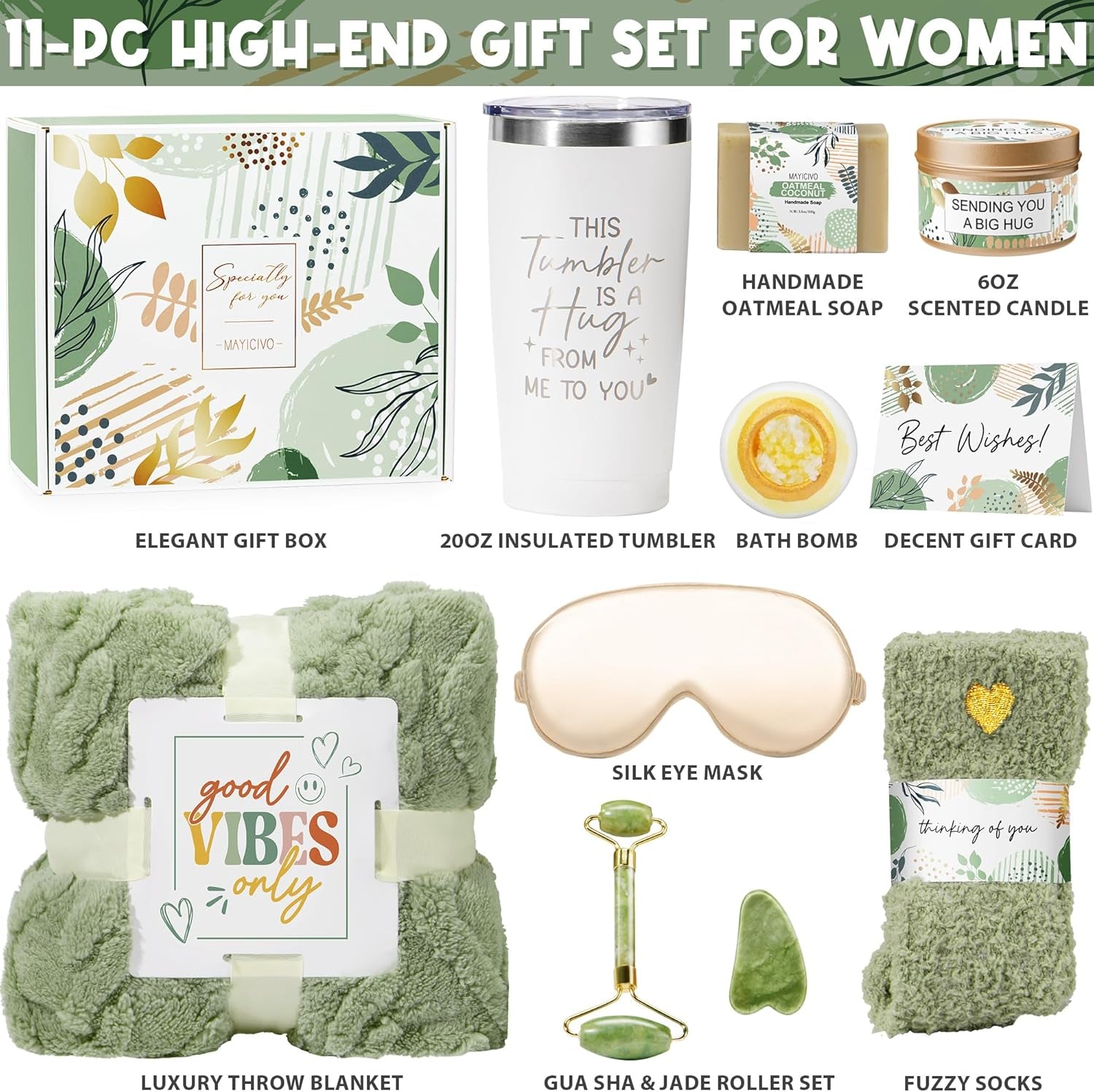 Self Care Gifts for Women Get Well Soon Gifts Basket, Birthday Gifts for Women Care Package Relaxing Spa Gifts Thinking of You Gifts W/ Blanket, Unique Mothers Day Gifts for Mom Her Friend Sister Wife