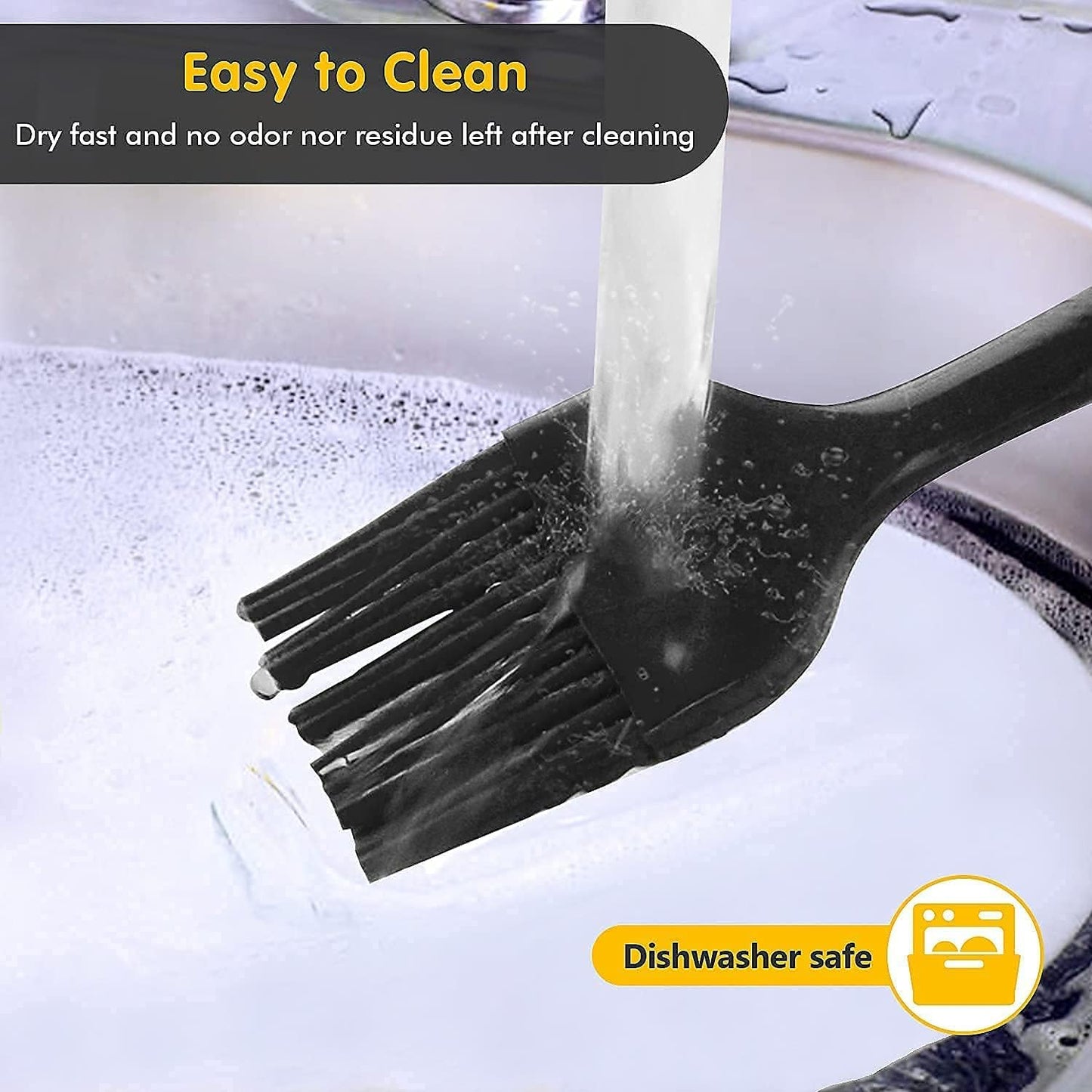 Silicone Basting Pastry Brush, Heat Resistant Pastry Brush, Great for BBQ Grill Baking Kitchen Cooking, Strong Steel Core and One-Pieces Design, BPA Free and Dishwasher Safe (11 Inch)