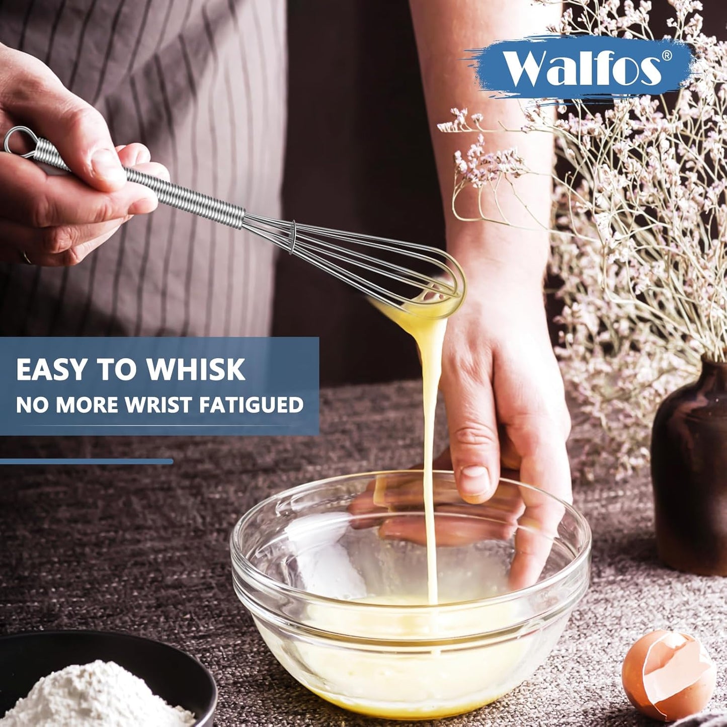 Mini Whisk,304 Anti-Rust Small Whisk,Sturdy Stainless Steel Wire Tiny Whisks 6+7+8In,Ideal for Mixing Individual Eggs, Jams, Spices and Other Small Portion Ingredients.(3Pcs)