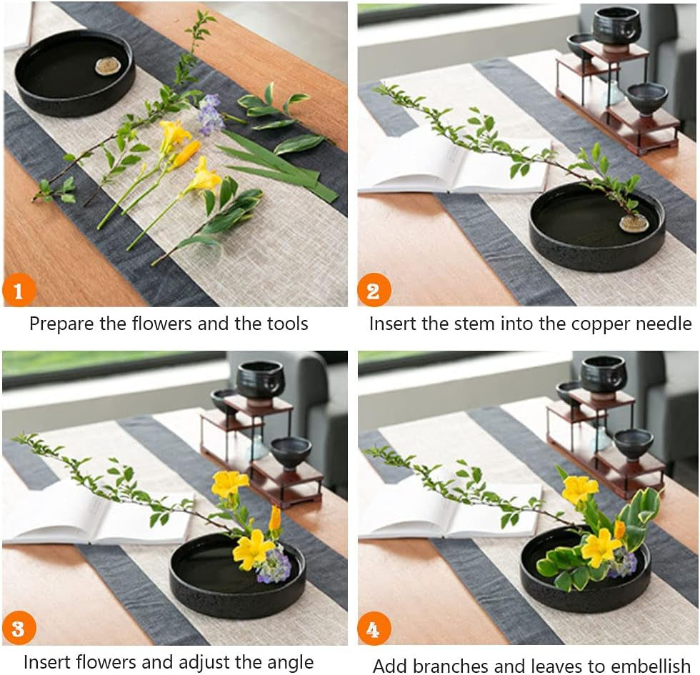 3PCS Flower Frog Holder/Round Flower Fixed Tools with Brass Needle,3 Sizes Flower Arrangement Pin for Garden Home Decoration(0.9Inch 1.34Inch 1.6Inch)