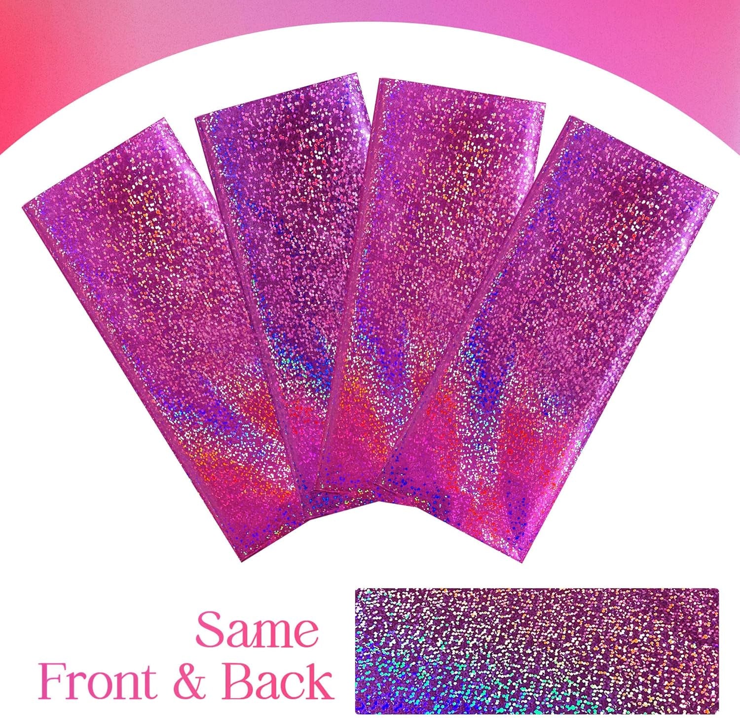 Fuchsia Hot Pink Holographic Tablecloths - Set of 2, 40" x 108", Ideal for Galentine's Day, Valentine's Day, and Girls' Birthday Party Decorations