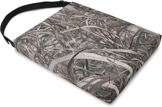 1PCS Portable Hunting Seat Cushion, 16.5 X 14.1 X2.3In Thickening Lightweight Outdoor Cushion, Waterproof Sponge Dirty Proof Pad for Hunting, Camping, Stadium, Outdoor Sports(Reed Camouflage)