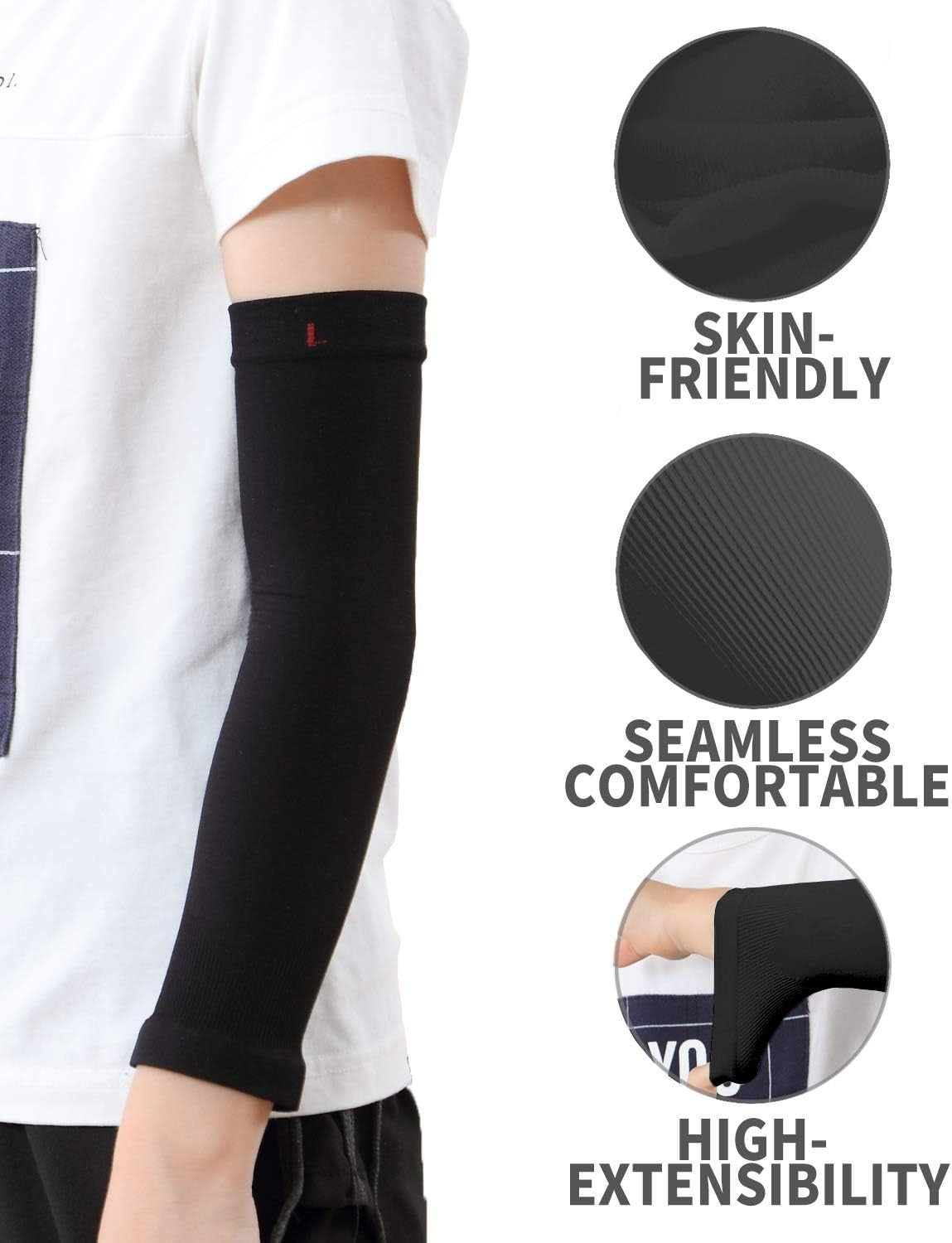 3 Pairs Arm Sleeves for Kids Babies Toddlers, UV Sun Protection Arm Cover for Eczeme and Prevent Scratching