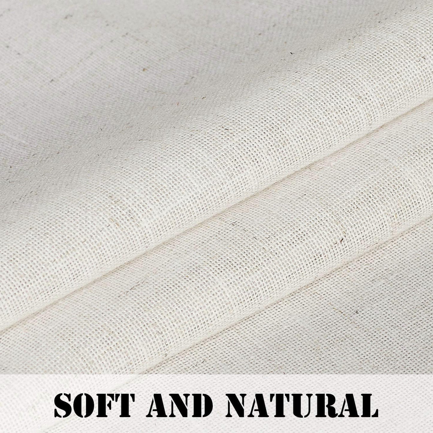 Natural Linen Tab Top Curtains 84 Inch Length for Living Room 2 Panel Drape Semi Sheer Neutral Country Rustic Farmhouse Boho Curtain Bedroom Muslin Look Light Filtering, Heathered Natural