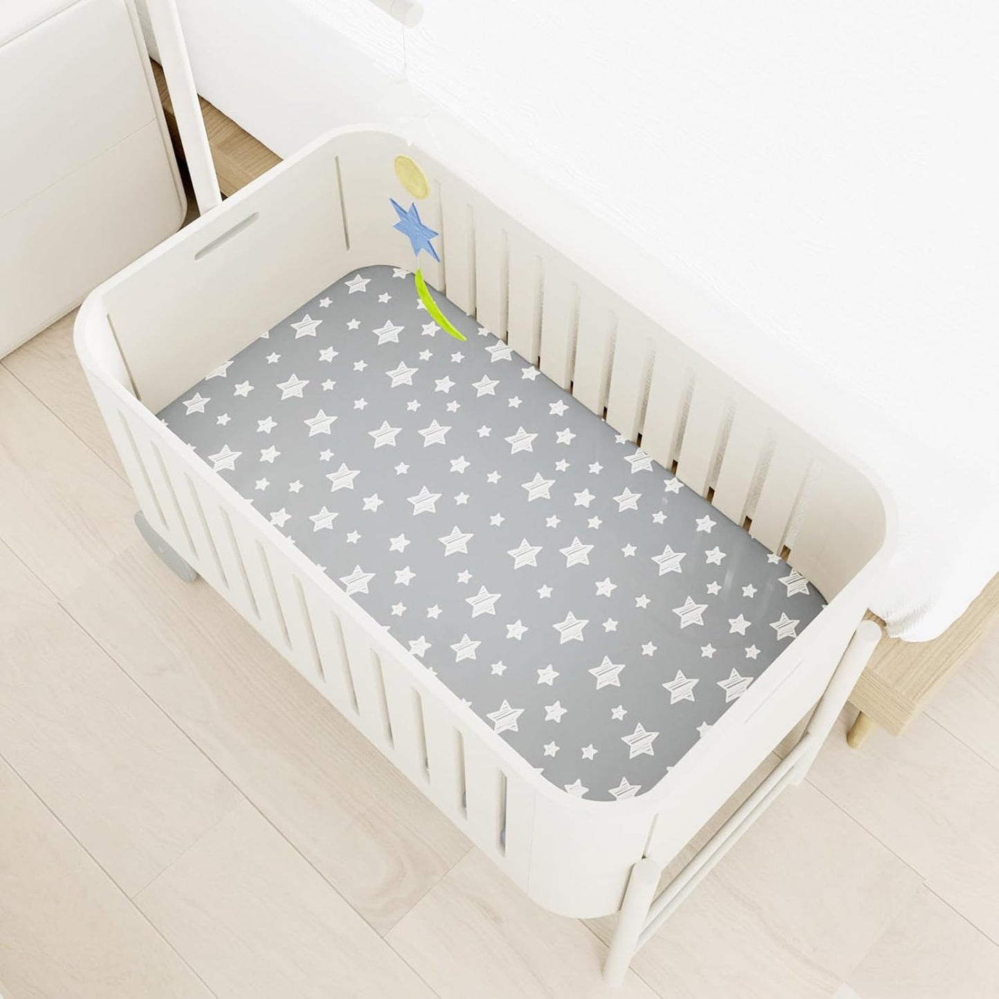 Mini Crib Sheets (38" X 24"), Fitted Portable/Mini-Crib Sheet for Boys and Girls, Compatible with Dream on Me, Delta Porta Crib and Arms Reach Ideal Cosleeper
