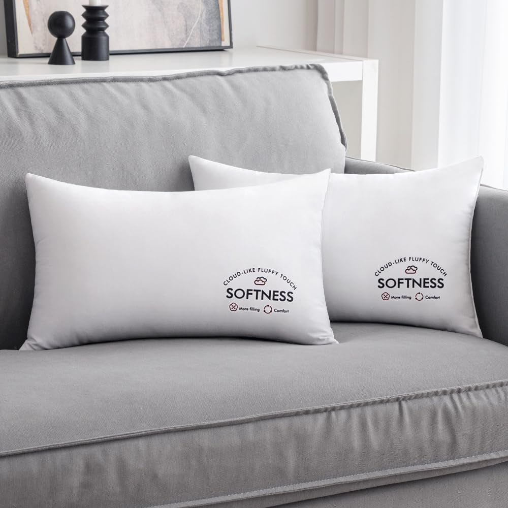 12X20 Throw Pillow Inserts (Set of 2), Rectangle Premium Soft Decorative Pillow Inserts for Sofa Bed Living Room