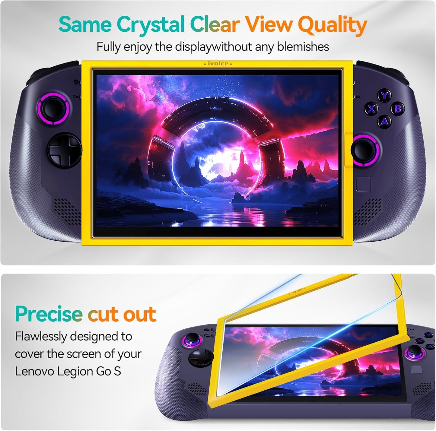 2 Pack Screen Protector for Lenovo Legion Go S Handheld 2025 with Alignment Frame, Tempered Glass, 8 Inch Full Coverage, Transparent Ultra HD, Anti-Scratch, Anti-Fingerprint